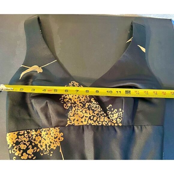 Vtg Tori Richard Black Gold Colorful Dress Gown w Jacket Cruise Print SZ 12 - Picture 7 of 15